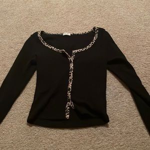 Brandy Melville cheetah trim top